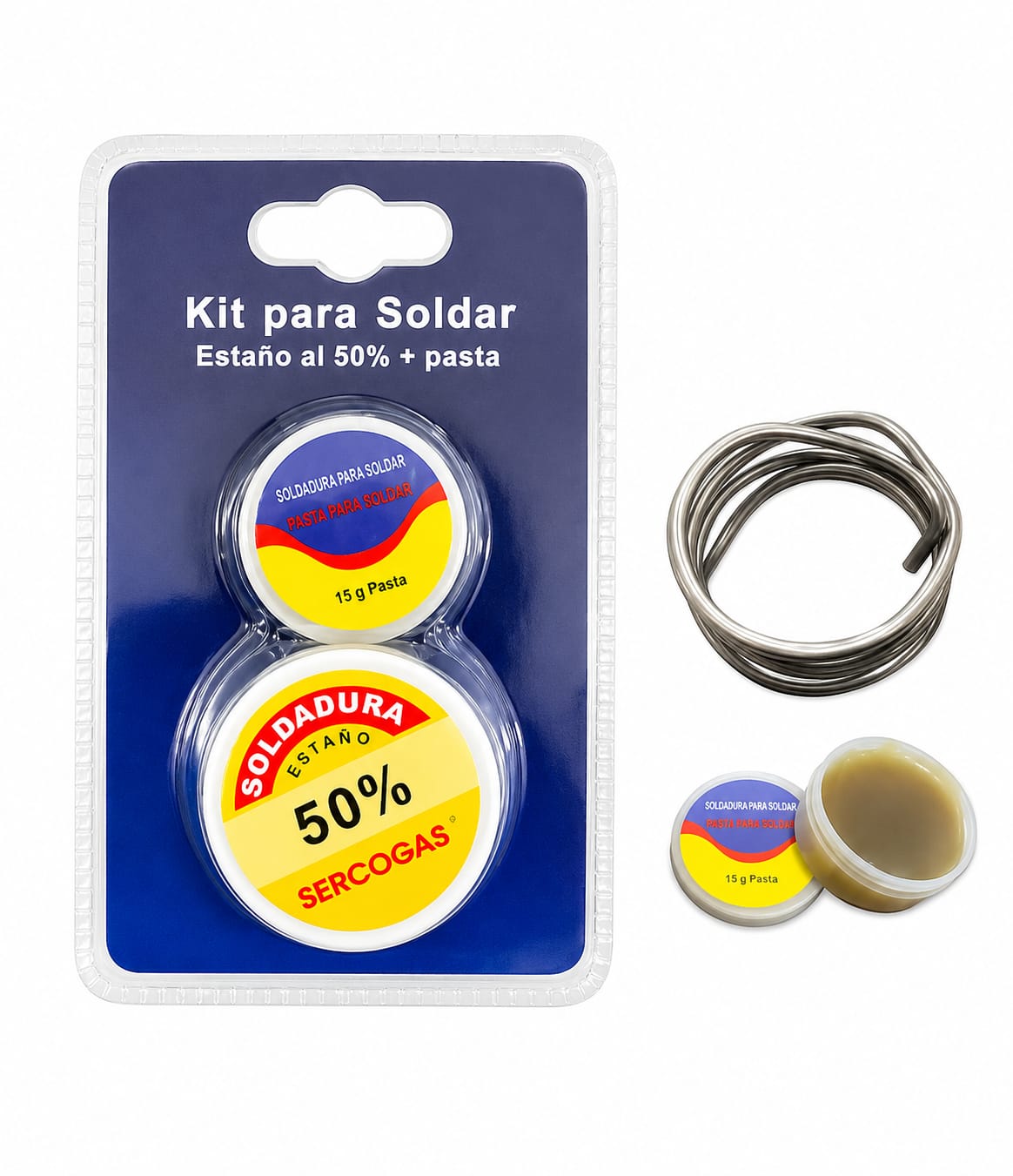 Soldadura 50% estaño con pasta 1 metro sercogas - Imagen 3